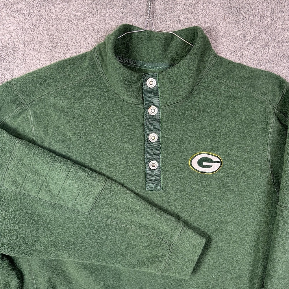 Tommy‎ Bahama Green Bay Packers Jacket Mens XL 1/4 Snap Elbow Pullover Fleece